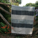 Tibetaanse omslagdoek / sjaal, grijs gestreept